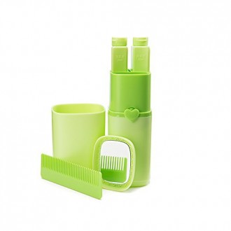 Suministros Eslite Viajes portátil de visita práctica del viaje de lavado del cepillo de dientes de la caja plástica (verde)