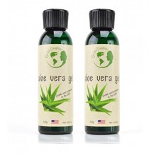 Gel de Aloe Vera - 99.75% puro, prensado en frío, de Aloe Vera Cuidado de la Piel - Dos botellas de 4 oz - Para todo tipo de pie