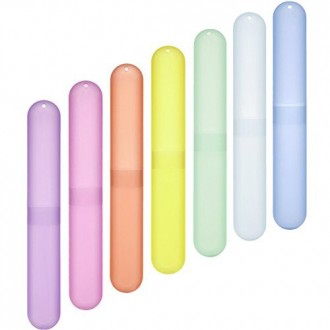 BCP Pack de 7 couleur différente en plastique Brosse à dents Case / Support pour utilisation Voyage