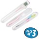 mDesign Baby Accessories Travel Case for Spoon, Thermometer, Toothbrush - Pack of 3, Frost