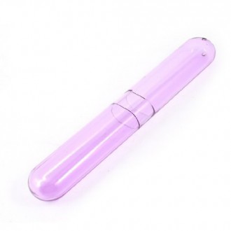 Vogholic 8.3" Travel Portable Clear Purple Plastic Toothbrush Case Box Holder
