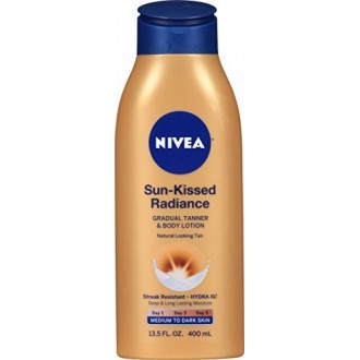 NIVEA Sun-Kissed Radiance Medium to Dark Skin Gradual Tanner & Body Lotion 13.5 Fluid Ounce