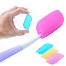 Pack of 6 - Portable Travel Silicone Toothbrush Head Case Protective Cover - Keep Harmful Germs Away from Your Toothbrush -
