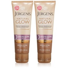 Jergens Natural Glow - 3 Días en Glow Hidratante Medio a la piel del moreno, de 4 onzas (paquete de 2)