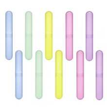 Amariver Pack of 10 Assort Color Plastic Toothbrush Case/Holder for Travel Use