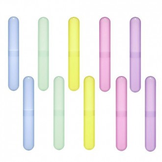 Amariver Paquet de 10 Assort en plastique couleur Toothbrush Case / Support pour utilisation Voyage