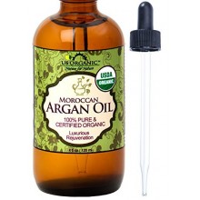 Number 1 Organic Moroccan Argan Oil, USDA Certified Organic,100% Pure & Natural, Cold Pressed Virgin, Unrefined, Amber Glass