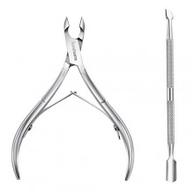 Cuticle Nipper, Saxhorn Cuticle Cutter and Remover with Cuticle Pusher for Dead Skin - Durable Manicure Tools and Cuticle