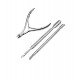 Clouer cuticule Nipper avec soutiers Pusher Pack de 3