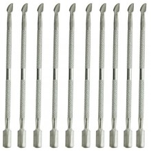 10PCS Stainless Steel Cuticle Nail Pusher Spoon Remover Manicure Pedicure Care Tool