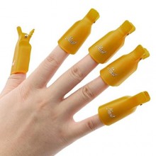 Susenstone®10PC Plastic Nail Art Soak Off Cap Clip UV Gel Polish Remover Wrap Tool (Gold)