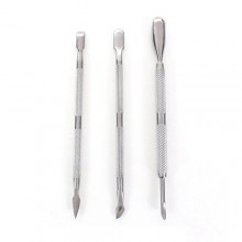 Manicure Pedicure Set - TOOGOO(R) 3Pcs Nail Art Stainless Steel Cuticle Spoon Remover Pusher Manicure Pedicure Set