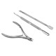 docooler 3pcs cutícula del clavo de la manicura de tijera de acero inoxidable cortador de la pinza de herramientas de las podado