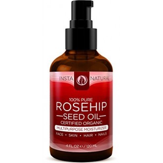 InstaNatural Organic Rosehip Seed Oil - 100% Pure & Unrefined Virgin Oil - Natural Moisturizer for Face, Skin, Hair, Stretch