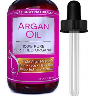Pure Body Naturals Organic Argan Oil for Skin, Face, Hair & Nails, 4 fl. oz.