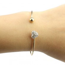 Pendentif strass Tonsee Style Girl Simple Love Heart Ouvrir Bracelet