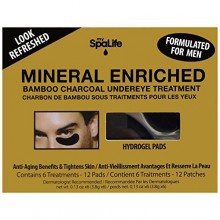 Spa Life 1300 Men's Mineral Enriched Bamboo and Charcoal Under Eye Treatment - 6 Treatments Each (Pack of 2)