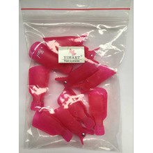Yimart® 10pc Plastic Acrylic Nail Art Soak Off Cap Clip Uv Gel Polish Remover Wrap Cleaner Clip Cap Tool (Rose Red)