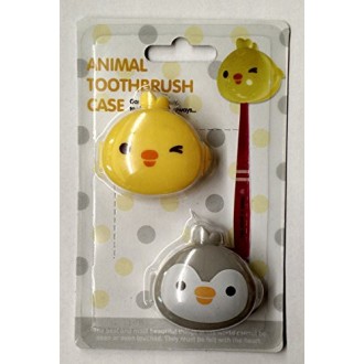 Morning Glory Animal Toothbrush Case (2 Pack) (Yellow/gray)