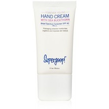 Supergoop! Crema de manos para siempre joven con espino amarillo SPF 40, 1 fl. Onz.