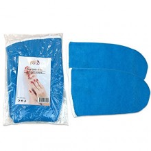 Pana® Brand Reusable *BLUE* Thermal Cloth Insulated Mitts with Velcro for Paraffin Wax Heat Therapy Spa Treatments/Self