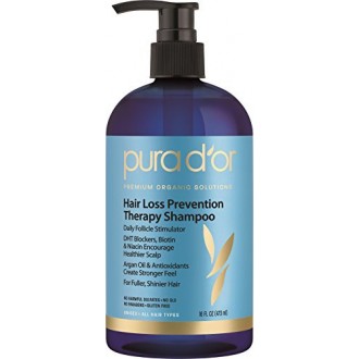 PURA D'OR perte de cheveux prévention Therapy prime biologique Huile d'Argan Shampoo, 16 Fluid Ounce
