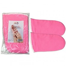 Pana® Brand Reusable *PINK* Thermal Cloth Insulated Mitts with Velcro for Paraffin Wax Heat Therapy Spa Treatments/Self