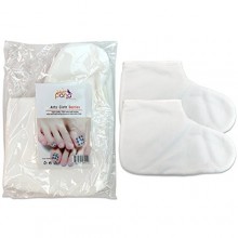 Pana® Brand Reusable *WHITE* Thermal Cloth Insulated Booties with Velcro for Paraffin Wax Heat Therapy Spa Treatments/Self