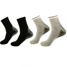 AYAOQIANG Moisturizing Gel Heel Socks for Dry Hard Cracked Skin-2 Pair（Man-6.5-11,Black and Grey）