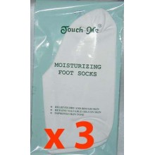 3 pairs/set Touch Me (TM) Moisturizing Foot Socks, 94% Cotton / 6% Spandex (Set of 3 pairs)