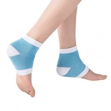 Healthcom 2 Pairs Spa Moisturising Silicone Gel Heel Socks for Dry Hard Cracked Skin Moisturizing Open Toe Comfy Recovery