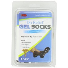 Dri-Relief Gel Socks-Large, Noir, 1-Pair