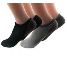 Makhry 2 Pairs No Show Moisturizing Gel Spa Heel Socks For Dry Cracked Feet For Size 4 -7.5 (Black&Grey)