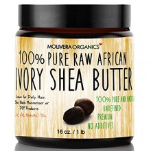 Molivera Organics Raw African Organic Grade A Ivory Shea Butter for Natural Skin Care, Hair Care - 16 oz.