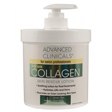 Advanced Clinicals Collagen Skin Rescue Lotion - Hydrate, Moisturize, Lift, Firm. Great for Dry Skin. 16oz Jar with Pump.