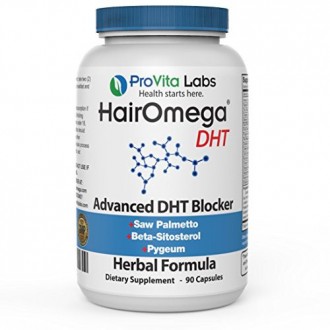 Hairomega bloqueador de DHT / DHT Metabolismo Soporte para crecimiento del cabello sano, 1,5 mes de suministro (paquete puede va