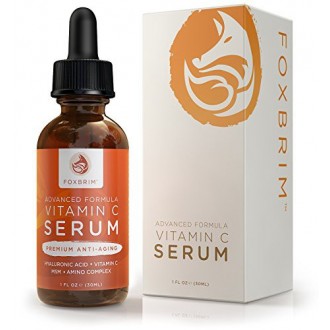 Foxbrim Vitamine C Sérum pour le visage, 1 fl oz. - BEST Sérum Anti-Aging - Vegan Acide Hyaluronique et Amino Complex - Premium 