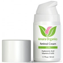 Crème Amara Organics rétinol pour le visage 2,5% avec l'acide hyaluronique et les vitamines E et B5, 1,7 fl. oz