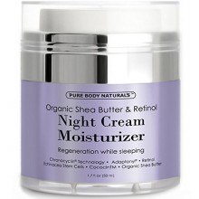 Moisturizer for face - Night Cream with Organic Shea Butter 1.7 oz by Pure Body Naturals