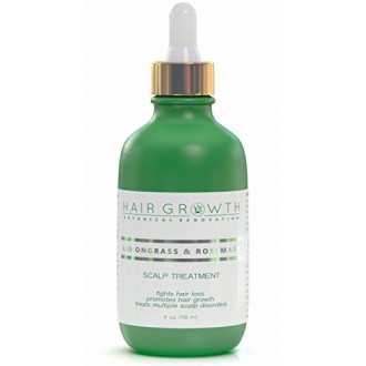 Hair Growth Lemongrass-Rosemary Lab Formulated Botanical Hair Recovery System Anti-DHT/Alopecia Organic 4 Oz