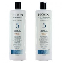 Nioxin System 5 Cleanser & Scalp Therapy For Normal to Thin Hair Duo Set(33.8 oz Each)