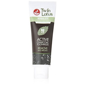 Twin Lotus Active Charcoal Toothpaste Herbaliste Triple Action 100g (3.52 Oz) X 1 Tube