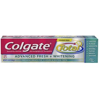 Colgate Total Advanced Fresh + Gel de blanqueamiento de pasta de dientes, 5,8 onzas (paquete de 2)