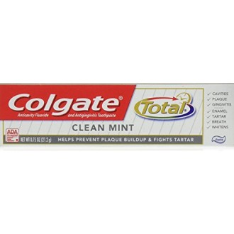 Colgate Total, anticaries fluoruro y antigingivitis, Clean Mint Tamaño del viaje, la TSA Aproved, 0,75 onza (12 unidades)