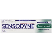 Sensodyne Fresh Impact Sensibilidad Pasta de dientes para dientes sensibles y sabor fresco adicional (Tamaño Viaje), 0,8 onza