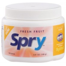 El xilitol Spry - Gran Goma de sabor con fruta fresca, promueve la salud bucal y combate el mal aliento - 100 Count (paquete de 