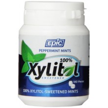 Epic Dental 100% Xylitol Sweetened Breath Mints, Peppermint, 180 Count