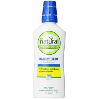 The Natural Dentist Healthy Teeth Fluoride Rinse with no alcohol.