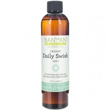 Banyan Botanicals Daily Swish, Mint, USDA Organic, 8 oz, Ayurvedic Oil Pulling Oil For Oral Health and Detoxification