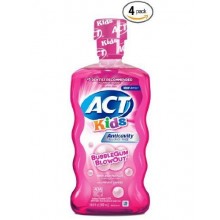 ACT Enfants anticavité Fluoride Mouthwash, Bubble Gum Blow Out 16,9 oz (Pack de 4)